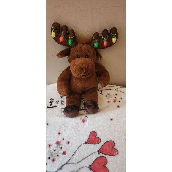 Build A Bear Hal Moose Plush 18in Christmas Light Up Antlers Stuffed Animal Gift - Picture 1 of 9